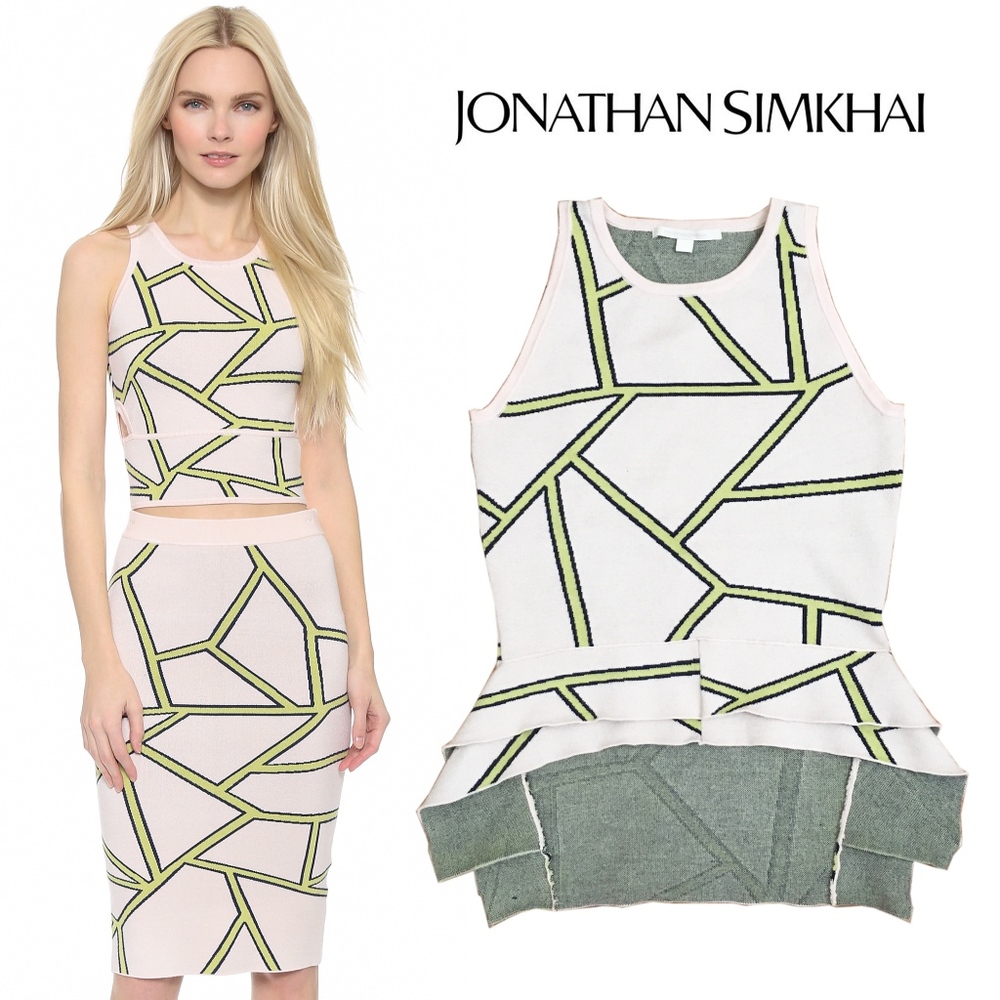 Rare SS 15 Johnathan Simkhai Pink Peplum Top